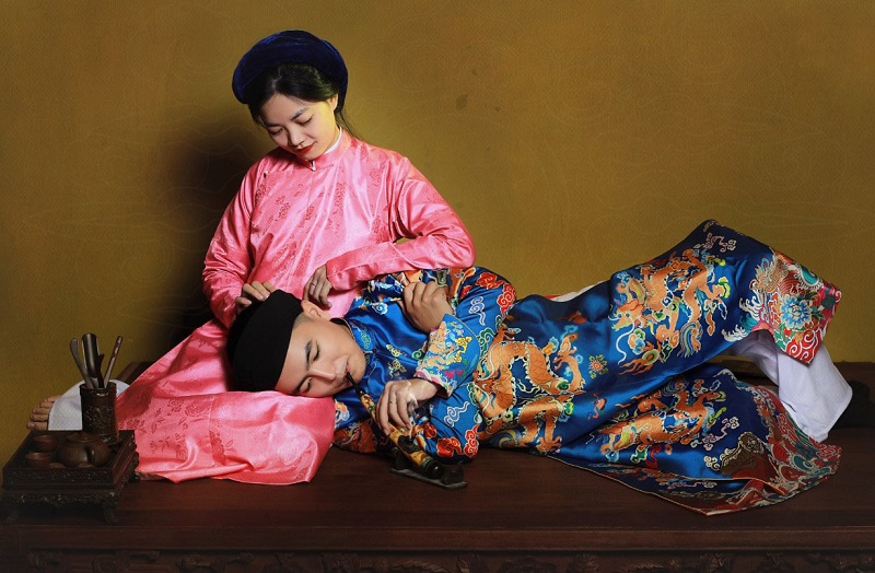 trang phục chụp ảnh cưới cổ trang Việt Nam - áo ngũ thân 1