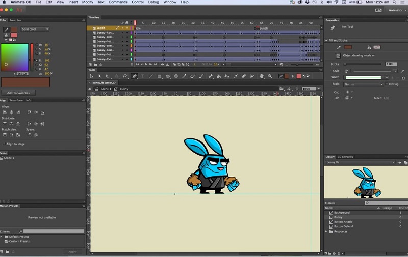phần mềm tạo video 3D Adobe Animate